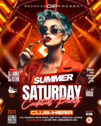 Black Neon Summer Club Party Instagram Portrait Video template