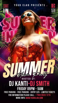 Black Summer Music Party Instagram Story Template