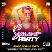 Black Neon Summer Night Club Party Instagram template