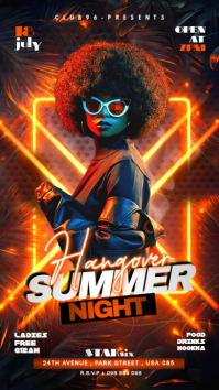 Black Neon Summer Night Party Instagram Story Instagram-verhaal template