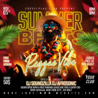 Black Neon Summer Reggae Vibe Party Instagram Post Video Instagram-Beitrag template