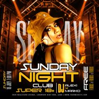 Black Neon Sunday Night Club Event Instagram Post template