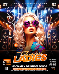Черный Ladies Night Club Event Instagram Portrait Template