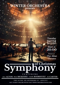 Black Neon Symphony Of Christmas A4 template