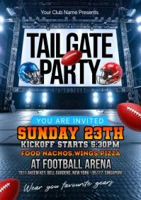 Black Neon Tailgate Party A5 template