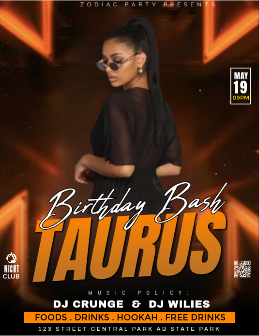 Taurus Birthday Bash Flyers Template | PosterMyWall