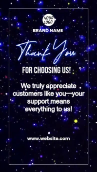 Black Neon Thank You For Choosing Us  Instagram Story template