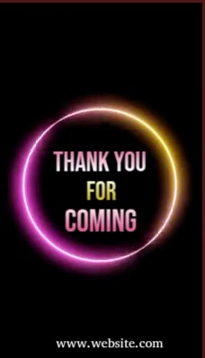 For Coming Design Black Neon Thank You For Coming Business Card Template | PosterMyWall