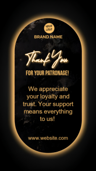 Black Joyful Thank You For Your Patronage Instagram Story Template ...