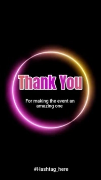 Black Neon Thank You  Instagram Story template