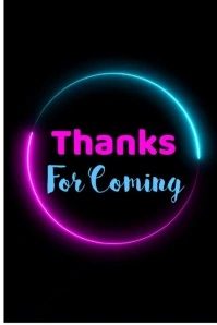 Black Neon Thank You Poster template