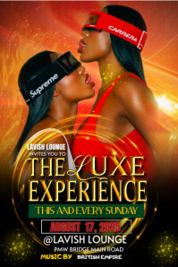 Black Neon The Luxe Experience  Poster Póster template