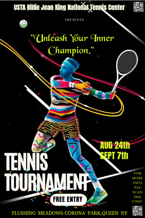 Black Neon The Poster Features A Dynamic And Energetic Tennis-themed Tennis Tournament  Pinterest Gr Ihluzo le-Pinterest template