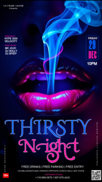 Black Neon Thirsty Night  Instagram Story template