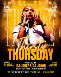 Black Neon Thirsty Thursday Night Party Instagram Portrait Video template