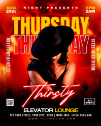 Black Neon  Thirsty Thursday Party Instagram Portrait template
