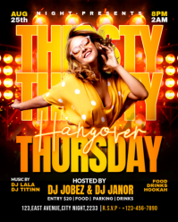 Black Neon Thirsty Thursday Party Instagram Portrait template