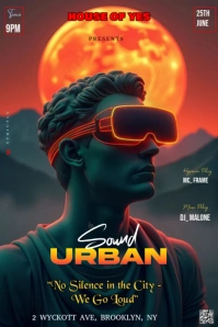Black Neon This Electrifying Poster Template For An Urban Nightlife Event Features Sound Urban  Pint Pinterest Graphic
