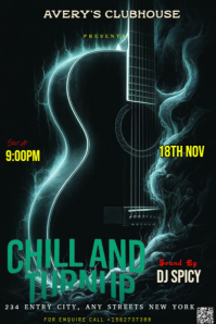 Black Neon This Is A Dark, Edgy, And Atmospheric Flyer  To Promote A Music Event Titled "chill And T Pinterest Graphic template