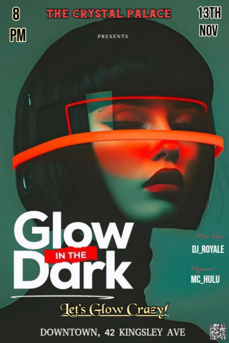 Black Neon This Is A Visually Dynamic And Neon-infused Glow In The Dark Party Flyer Pinterest Graphi template