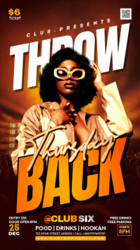 Black Neon Throw Back Thursday Night Party Instagram Story template