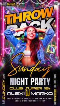 黑色 Throwback Night Party Instagram Story Template