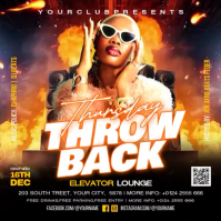 Black Neon Throwback Party Instagram Post Video template