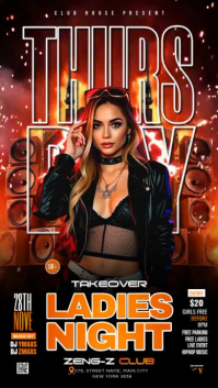 Black Ladies Night Club Event História do Instagram Template