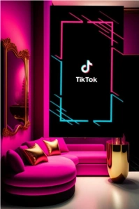 Black Neon Tiktok Lounge Vibes  Poster template