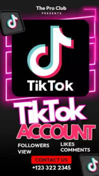 Black Neon TikTok Promotion Instagram Story Video template