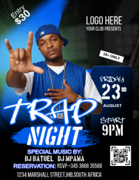 Black Trap Music Night Flyer Template