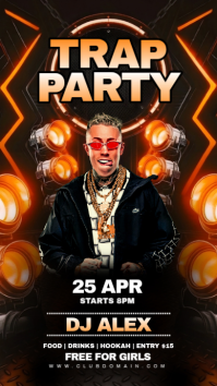 Black Neon Trap Music Party Digital Display Umbukiso Wedijithali (9:16) template