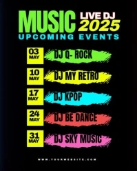 Black Neon Upcoming Events Instagram Portrait template