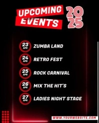 Black Neon Upcoming Events Instagram Portrait template