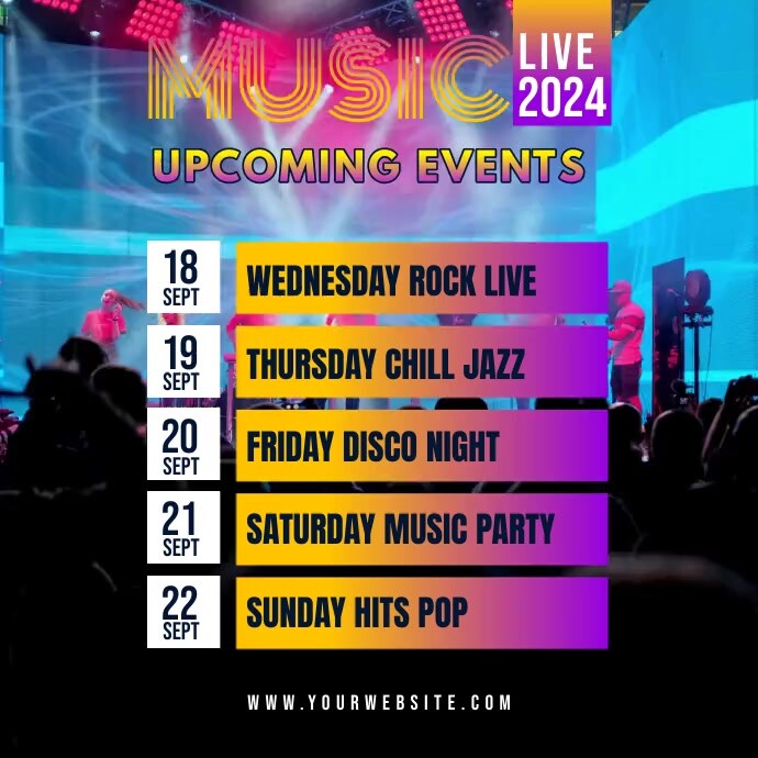 Black Neon Upcoming Events Pos Instagram template