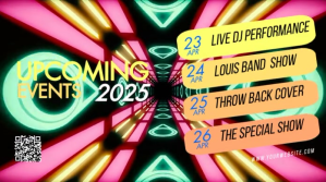 Black Neon Upcoming Events Pos Twitter template