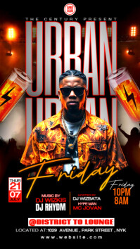 Black Neon Urban Friday Club Night Party Instagram Story template
