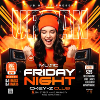 黑色 Urban Music Event Persegi Template