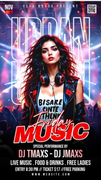 Black DJ Performance Event Facebook Story Template