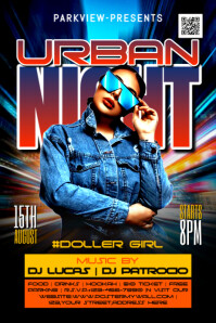 Black Neon Urban Night Club Flyer Poster template