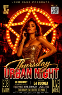 Black Nightclub Party Halv side bred Template