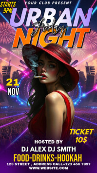 Black Neon Urban Night Friday Instagram Story template