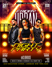 Czarny Urban Night Party Flyer Template