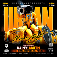 Black Neon Urban Night Party Instagram Post template