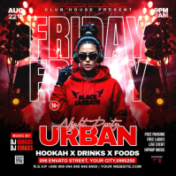 Black Urban Nightclub Party Cuadrado Template