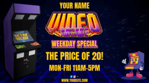 Black Neon Video Arcade Promotion Digital Display Video template