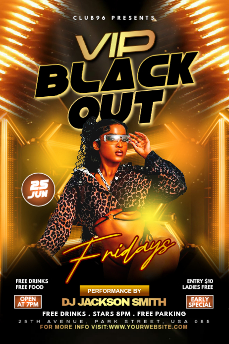 Vip Blackout Party Posters Template | PosterMyWall