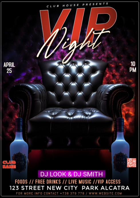 Black Vip Night Event A4 Template | PosterMyWall