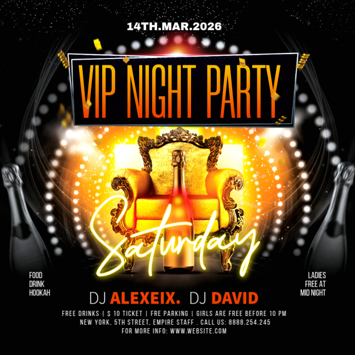 Copy of Black Neon VIP Night Party Instagram Post | PosterMyWall