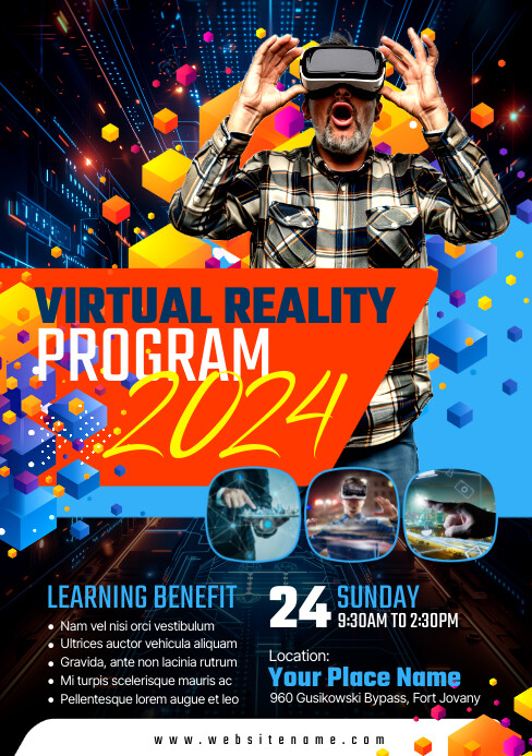 Black Neon Vr Program A5 template